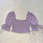 The Impeccable Pig NWT Purple Smocked Crop Top size Small! Photo 1
