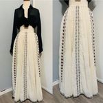 ZARA  Bohemian Summer Beach Ecru Long Embroidered Skirt Size XS-S 100% Cotton Photo 8