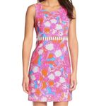 Lilly Pulitzer  Iggy Dress Pink Tropical Feeling Tanked Pique Knit Shift Size 2 Photo 14