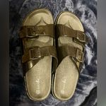 Just Be New!  black two-strap buckle sandals Photo 1