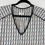 CKS Women's Giraffe Print Cap Sleeve Elastic Waist Mini‎ Dress Blue Black Small Photo 8