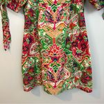 Cleobella Nadine Mini Dress Colorful Pink/Green Puff Shoulder Panama Print Med Photo 6