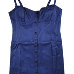 J.Crew  Navy Blue Button Front Corset Style Mini‎ Dress Size 12 Photo 0