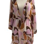Sanctuary Lion Brown Nuveau Camo Cover up Dress Bell Sleeves Size S (37-50) Photo 1