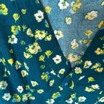 Free People L'Amour Printed Romper Size 0 Playsuit Teal Floral Long Sleeve Photo 2