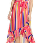 Julia Jordan NWT X Nordstrom Stripe Midi Dress In Multi Belted Nautical Photo 0