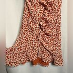 ASTR  The Label Orange and White Floral Ruched Ruffle Dress Small Photo 7