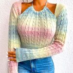 NWT, Lavishly Paris Women’s Designer Ombre Sweater. Size 6. Pink Photo 4