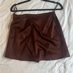 Chic Brown Satin Mini Skort Size M Photo 2
