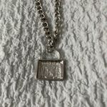 ❤️ Chunky silver‎ colored lock adjustable necklace Silver Photo 2