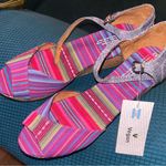 Toms  Pink and Purple Sandals Vibrant Striped Design New Photo 0
