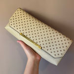 J.Crew NWOT Cream Leather Claremont Clutch Photo 0