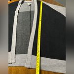 Rebecca Minkoff  Black Gray Color-block Open Front Knit Sweater Wrap One Size Photo 4