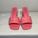 Call it spring  Pink Quilted Mule Heels Sandals Size 9 Waterfall Square Toe Photo 3