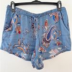 In Bloom by Jonquil Pajama Set Womens Small Blue Paisley Soft‎ Knit Cozy Luxury Photo 3