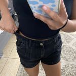 ZARA Black Denim Shorts Photo 2