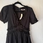 Mi Ami Black Ruffle V Neck Short Sleeve Tiered Mini Dress S Milkmaid Coquete Photo 2