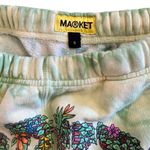 Chinatown Market Tie Dye Sweatpants With Hawaiian Flowers Green/ Yellow Small Photo 8