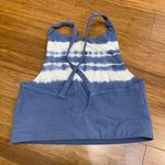 Aerie Womens Medium Sports Bra Blue Tie Dye Chill High Neck Workout Athletic Photo 1