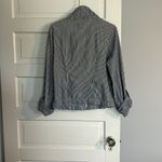 Live a Little  Striped Blue and White Women's Jacket Photo 3