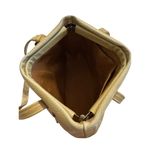 Justin Vintage 1980s Jacob’s Authentic Cream Brown Leather Cowhide Women’s Handbag Photo 5