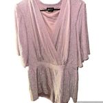 Bebe Flutter Sleeve Metallic Romper XL Purple Photo 5
