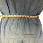 J. Crew Women's Linen Cotton Blend Blue Romper Scalloped Hem Keyhole Size Medium Photo 7