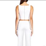 I am gia I.AM.GIA. Mandi Ruched Mesh Sttetch Corset Top Back Zipper White Size Small Photo 2