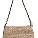 FALOR WOVEN NATURAL TAUPE LEATHER DETACHABLE CROSSBODY "LONDRA" BAG Tan Photo 0