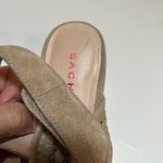 Sacha London Palmira Perforated Suede Platform Sandals Tan Size 9 Photo 12