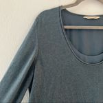 Soft Surroundings Sweater Teal Scoop Neck w/Chiffon Lining XL? *See Measurements Photo 3