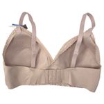 Maidenform  XL Lace Trim Triangle Bralette Stretch Foam Cups Wireless Nude Photo 1