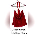 Grace Karin Grace Karen Hot Pink Sequenced Halter Top Size XL (NWOT) Photo 1