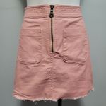 Madewell  pink denim zip aline mini skirt size 4 Photo 1