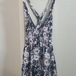 Free People  Washed Ashore Tassel Tie Black Floral Mini Dress Size XS Photo 0