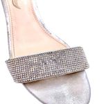 Nina  Ankle Strap Strappy Heels Dressy Shoes Size US 8 Rhinestone Silver Sparkly Photo 3