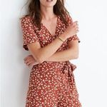 Madewell NEW Wrap-Front Romper in Orange Daisy Print Photo 0