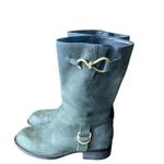 Cole Haan  Nike Air charcoal Black Leather Boots mid calf gold accents size 6.5 Photo 3