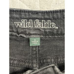 Wild Fable  Denim Skirt Womens 8 Black Mini Straight Ripped Distressed Frayed Hem Photo 3