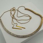 Henri Bendel Square Cut Princess Rhinestone Gold Tone Adjustable Necklace Choker Photo 7