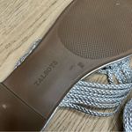 Talbots  Cece Braid Metallic Silver Thong Faux Leather Women's Sandals Size 8 Photo 6