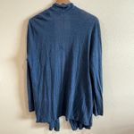 J Jill Sweater‎ Women Med Blue Love Linen Lagenlook Open Cardigan Work Office Photo 4