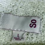 SO  Colorblock Hooded Knit Sweater Womens L Cream Pink Cozy Clean Girl Beachy Photo 5