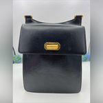 VTG MINOBOSSI Shoulder Bag Black Leather Made In Italy Photo 2