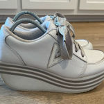 American Vintage Vintage Y2K Volatile Women’s White Platform Lace Up Leather Sneaker Size 7.5 Photo 0