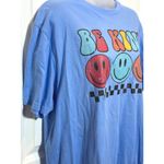Gildan Be Kind Smiley Face T-Shirt Light Blue Women's Large Shirt Top Hippie Photo 1