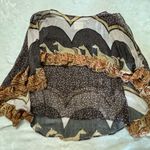 Blouse in earth tones, dropped shoulder and with outer layer Brown Size M Photo 2