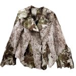 Vintage Unbranded Green & Taupe Cow Print Suede feel Fabric Boho Festival Jacket Size undefined Photo 6