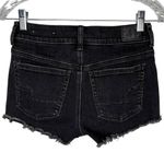 American Eagle Outfitters Distressed Hi-Rise Shortie Black 4 Lace Applique Photo 1