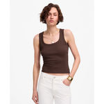 Madewell Regenerative Supima Cotton Ribbed Scoopneck Tank Festival Red XS NWT Photo 1